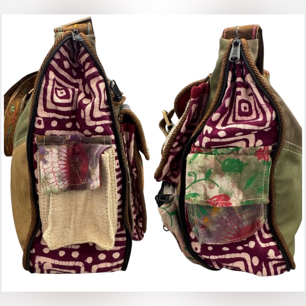 Blue Sky Multicolor Patchwork Multi Pocket Boho B… - image 3